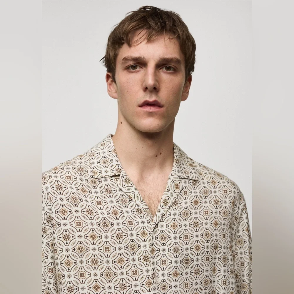 Mango MNG Patterned Fluid Regular Fit Shirt